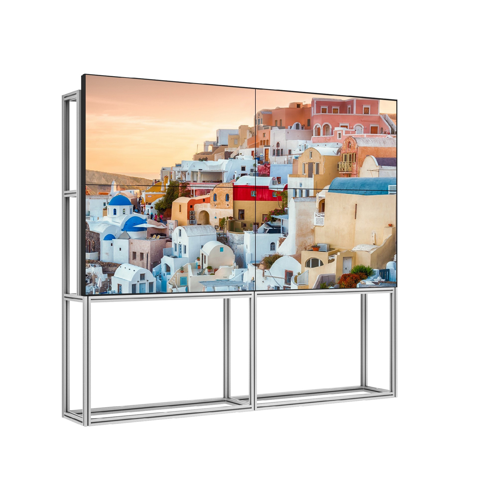 RGB 3.5mm Free Stand LCD Video Wall Display Panel Dengan Bingkai Aluminium