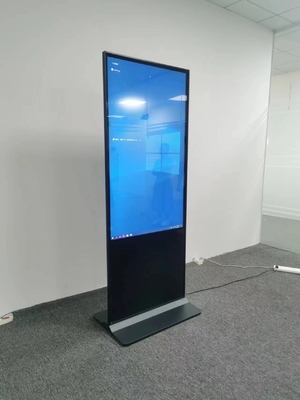 Kios Layar Sentuh Interaktif Hitam Indoor 110V 43inch LCD Information Display